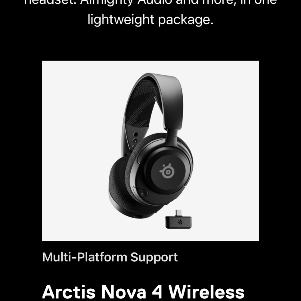 SteelSeries Arctis Nova 4 Wireless Headset